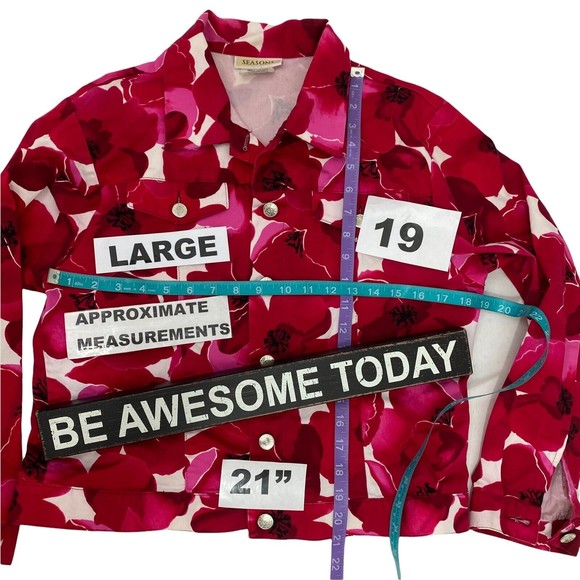 Lot of 3 Womens Tops Jacket Combo Large Blouse Tee Floral Pink Red Sweetheart - Picture 9 of 12